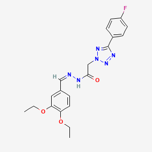 molecular formula C20H21FN6O3 B5912514 N'-[(Z)-(3,4-DIETHOXYPHENYL)METHYLIDENE]-2-[5-(4-FLUOROPHENYL)-2H-1,2,3,4-TETRAZOL-2-YL]ACETOHYDRAZIDE 