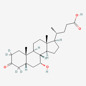 (4R)-4-[(5R,7R,10S,13R,14S,17R)-2,2,4,4-Tetradeuterio-7-hydroxy-10,13-dimethyl-3-oxo-1,5,6,7,8,9,11,12,14,15,16,17-dodecahydrocyclopenta[a]phenanthren-17-yl]pentanoicacid