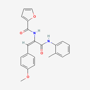 molecular formula C22H20N2O4 B5912542 N-[(E)-1-(4-methoxyphenyl)-3-(2-methylanilino)-3-oxoprop-1-en-2-yl]furan-2-carboxamide 