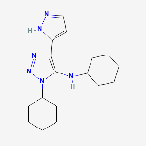 molecular formula C17H26N6 B5912727 N,3-dicyclohexyl-5-(1H-pyrazol-5-yl)triazol-4-amine CAS No. 830328-50-2
