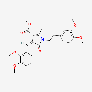 molecular formula C26H29NO7 B5912735 methyl (4Z)-4-(2,3-dimethoxybenzylidene)-1-[2-(3,4-dimethoxyphenyl)ethyl]-2-methyl-5-oxo-4,5-dihydro-1H-pyrrole-3-carboxylate 