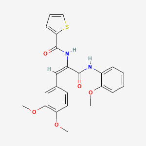 molecular formula C23H22N2O5S B5912777 N-[(E)-1-(3,4-dimethoxyphenyl)-3-(2-methoxyanilino)-3-oxoprop-1-en-2-yl]thiophene-2-carboxamide 