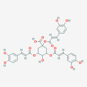 molecular formula C34H30O15 B591284 1,3,5-tris[[(E)-3-(3,4-dihydroxyphenyl)prop-2-enoyl]oxy]-4-hydroxycyclohexane-1-carboxylic acid CAS No. 1073897-80-9