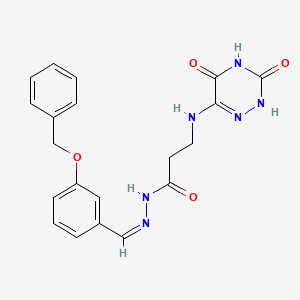 molecular formula C20H20N6O4 B5912863 N'-[(Z)-[3-(BENZYLOXY)PHENYL]METHYLIDENE]-3-[(3,5-DIOXO-2,3,4,5-TETRAHYDRO-1,2,4-TRIAZIN-6-YL)AMINO]PROPANEHYDRAZIDE 