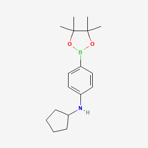 molecular formula C17H26BNO2 B591307 N-cyclopentyl-4-(4,4,5,5-tetramethyl-1,3,2-dioxaborolan-2-yl)aniline CAS No. 1430474-31-9