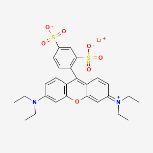 molecular formula C27H29LiN2O7S2 B591328 lithium;4-[3-(diethylamino)-6-diethylazaniumylidenexanthen-9-yl]benzene-1,3-disulfonate CAS No. 131013-82-6
