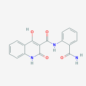 molecular formula C17H13N3O4 B5913323 N-(2-carbamoylphenyl)-4-hydroxy-2-oxo-1,2-dihydroquinoline-3-carboxamide 