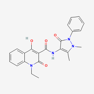 molecular formula C23H22N4O4 B5913346 N-(1,5-dimethyl-3-oxo-2-phenylpyrazol-4-yl)-1-ethyl-4-hydroxy-2-oxoquinoline-3-carboxamide 
