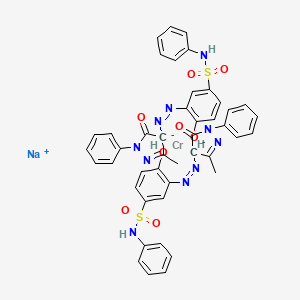 molecular formula C44H36CrN10NaO8S2- B591343 sodium;chromium;4-hydroxy-3-[(3-methyl-5-oxo-1-phenylpyrazol-4-id-4-yl)diazenyl]-N-phenylbenzenesulfonamide CAS No. 125378-92-9