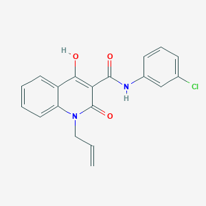 molecular formula C19H15ClN2O3 B5913436 N-(3-chlorophenyl)-4-hydroxy-2-oxo-1-(prop-2-en-1-yl)-1,2-dihydroquinoline-3-carboxamide 