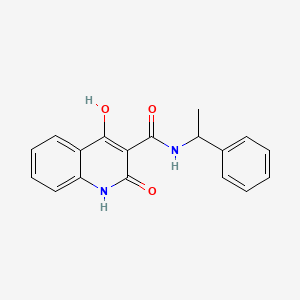 molecular formula C18H16N2O3 B5913476 4-HYDROXY-2-OXO-N-(1-PHENYLETHYL)-1,2-DIHYDROQUINOLINE-3-CARBOXAMIDE 