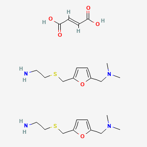 molecular formula C24H40N4O6S2 B591354 5-(((2-Aminoethyl)thio)methyl)-N,N-dimethyl-2-furanmethanamine hemifumarate CAS No. 256948-32-0