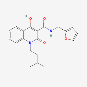 molecular formula C20H22N2O4 B5913574 N-(furan-2-ylmethyl)-4-hydroxy-1-(3-methylbutyl)-2-oxo-1,2-dihydroquinoline-3-carboxamide 