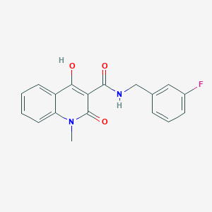 molecular formula C18H15FN2O3 B5913695 N-[(3-fluorophenyl)methyl]-4-hydroxy-1-methyl-2-oxoquinoline-3-carboxamide 