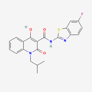 molecular formula C21H18FN3O3S B5913708 N-(6-Fluoro-1,3-benzothiazol-2-yl)-4-hydroxy-1-(2-methylpropyl)-2-oxo-1,2-dihydroquinoline-3-carboxamide 