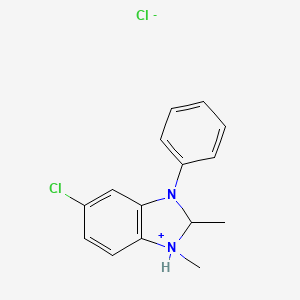 molecular formula C15H16Cl2N2 B591403 5-Chloro-1,2-dimethyl-3-phenyl-2,3-dihydro-1H-benzimidazol-1-ium chloride CAS No. 75524-10-6
