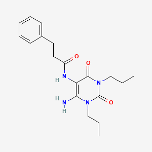 molecular formula C19H26N4O3 B591412 N-(6-Amino-2,4-dioxo-1,3-dipropyl-1,2,3,4-tetrahydropyrimidin-5-yl)-3-phenylpropanamide CAS No. 132940-68-2