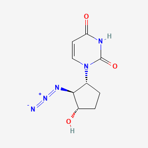 molecular formula C9H11N5O3 B591413 1-((1R,2S,3S)-2-Azido-3-hydroxycyclopentyl)pyrimidine-2,4(1H,3H)-dione CAS No. 138191-95-4