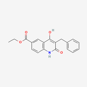 molecular formula C19H17NO4 B5914225 Ethyl 3-benzyl-4-hydroxy-2-oxo-1,2-dihydroquinoline-6-carboxylate 