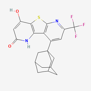 molecular formula C21H19F3N2O2S B5914259 13-(1-adamantyl)-6-hydroxy-11-(trifluoromethyl)-8-thia-3,10-diazatricyclo[7.4.0.02,7]trideca-1(9),2(7),5,10,12-pentaen-4-one 