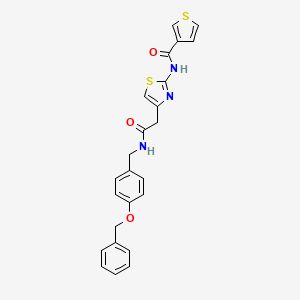 molecular formula C24H21N3O3S2 B591464 N-[[4-(Phenylmethoxy)phenyl]methyl]-2-[(3-thienylcarbonyl)amino]-4-thiazoleacetamide CAS No. 1209650-80-5