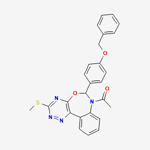 molecular formula C26H22N4O3S B5914837 1-[6-[4-(BENZYLOXY)PHENYL]-3-(METHYLSULFANYL)[1,2,4]TRIAZINO[5,6-D][3,1]BENZOXAZEPIN-7(6H)-YL]-1-ETHANONE 