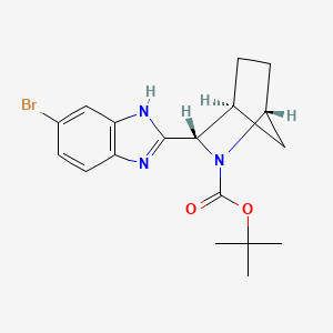 molecular formula C18H22BrN3O2 B591488 tert-butyl (1R,3S,4S)-3-(6-bromo-1H-benzimidazol-2-yl)-2-azabicyclo[2.2.1]heptane-2-carboxylate CAS No. 1256387-74-2