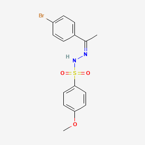 molecular formula C15H15BrN2O3S B5914929 N-[(Z)-1-(4-bromophenyl)ethylideneamino]-4-methoxybenzenesulfonamide 