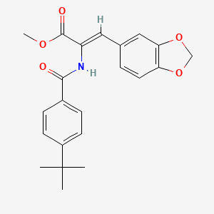 molecular formula C22H23NO5 B5915053 METHYL (2Z)-3-(2H-1,3-BENZODIOXOL-5-YL)-2-[(4-TERT-BUTYLPHENYL)FORMAMIDO]PROP-2-ENOATE 