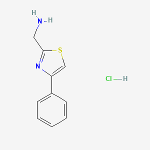 molecular formula C10H11ClN2S B591507 (4-Phenylthiazol-2-yl)methanamine hydrochloride CAS No. 1443424-64-3