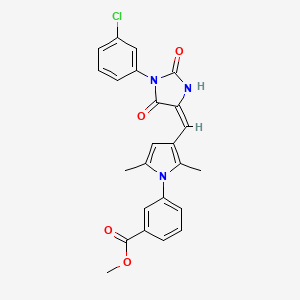 molecular formula C24H20ClN3O4 B5915110 methyl 3-(3-{(E)-[1-(3-chlorophenyl)-2,5-dioxoimidazolidin-4-ylidene]methyl}-2,5-dimethyl-1H-pyrrol-1-yl)benzoate 