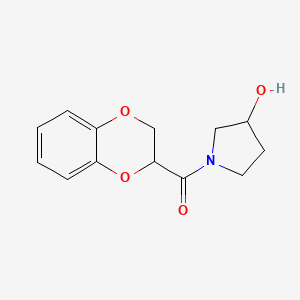 molecular formula C13H15NO4 B591513 (2,3-Dihydrobenzo[b][1,4]dioxin-2-yl)(3-hydroxypyrrolidin-1-yl)methanone CAS No. 1272966-06-9