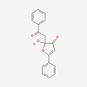molecular formula C18H14O4 B5915171 2-Hydroxy-2-phenacyl-5-phenylfuran-3-one 