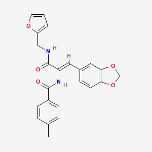 molecular formula C23H20N2O5 B5915244 N-[(Z)-1-(1,3-benzodioxol-5-yl)-3-(furan-2-ylmethylamino)-3-oxoprop-1-en-2-yl]-4-methylbenzamide 