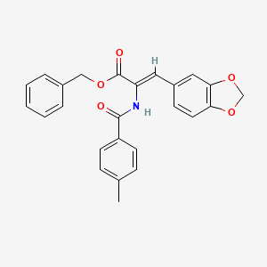 molecular formula C25H21NO5 B5915295 benzyl (Z)-3-(1,3-benzodioxol-5-yl)-2-[(4-methylbenzoyl)amino]prop-2-enoate 