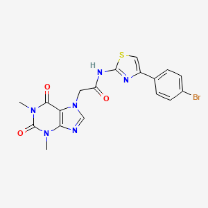 molecular formula C18H15BrN6O3S B5915306 N-[4-(4-bromophenyl)-1,3-thiazol-2-yl]-2-(1,3-dimethyl-2,6-dioxopurin-7-yl)acetamide 