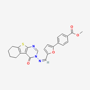 molecular formula C23H19N3O4S B5915506 methyl 4-[5-[(Z)-(4-oxo-5,6,7,8-tetrahydro-[1]benzothiolo[2,3-d]pyrimidin-3-yl)iminomethyl]furan-2-yl]benzoate 