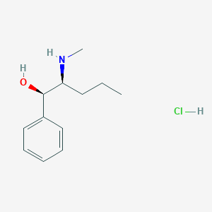 molecular formula C12H20ClNO B591552 alpha-[(1R)-1-(methylamino)butyl]-benzenemethanol,monohydrochloride CAS No. 1422513-91-4