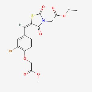 molecular formula C17H16BrNO7S B5915530 methyl (2-bromo-4-{(E)-[3-(2-ethoxy-2-oxoethyl)-2,4-dioxo-1,3-thiazolidin-5-ylidene]methyl}phenoxy)acetate 