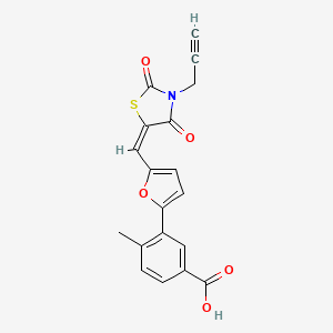 molecular formula C19H13NO5S B5915567 3-(5-{(E)-[2,4-dioxo-3-(prop-2-yn-1-yl)-1,3-thiazolidin-5-ylidene]methyl}furan-2-yl)-4-methylbenzoic acid 