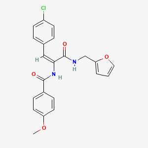 molecular formula C22H19ClN2O4 B5915570 N-[(E)-1-(4-chlorophenyl)-3-(furan-2-ylmethylamino)-3-oxoprop-1-en-2-yl]-4-methoxybenzamide 