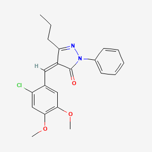 molecular formula C21H21ClN2O3 B5915585 (4Z)-4-[(2-chloro-4,5-dimethoxyphenyl)methylidene]-2-phenyl-5-propylpyrazol-3-one 
