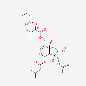 [7-(Acetyloxymethyl)-4a,6,7-trihydroxy-1-(3-methylbutanoyloxy)-1,5,6,7a-tetrahydrocyclopenta[c]pyran-4-yl]methyl 3-methyl-2-(3-methylbutanoyloxy)butanoate