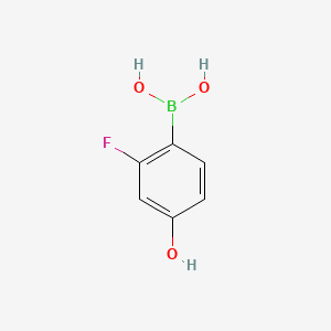 molecular formula C6H6BFO3 B591563 2-Fluoro-4-hydroxyphenylboronic acid CAS No. 1376989-43-3
