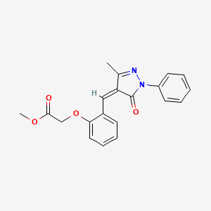 molecular formula C20H18N2O4 B5915845 methyl {2-[(Z)-(3-methyl-5-oxo-1-phenyl-1,5-dihydro-4H-pyrazol-4-ylidene)methyl]phenoxy}acetate 
