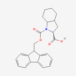 molecular formula C24H25NO4 B591587 (2R)-1-(((9H-Fluoren-9-yl)methoxy)carbonyl)octahydro-1H-indole-2-carboxylic acid CAS No. 1217512-55-4