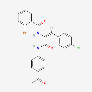 molecular formula C24H18BrClN2O3 B5915899 N-[1-{[(4-acetylphenyl)amino]carbonyl}-2-(4-chlorophenyl)vinyl]-2-bromobenzamide 