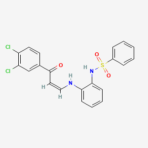 molecular formula C21H16Cl2N2O3S B5915939 N-[2-[[(Z)-3-(3,4-dichlorophenyl)-3-oxoprop-1-enyl]amino]phenyl]benzenesulfonamide 