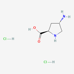 molecular formula C5H12Cl2N2O2 B591594 (2R,4S)-4-Aminopyrrolidine-2-carboxylic acid dihydrochloride CAS No. 263407-17-6