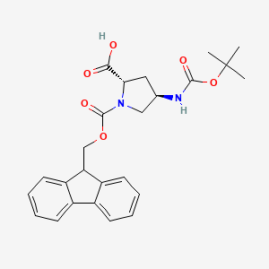 (2S,4R)-1-(((9H-Fluoren-9-yl)methoxy)carbonyl)-4-((tert-butoxycarbonyl)amino)pyrrolidine-2-carboxylic acid
